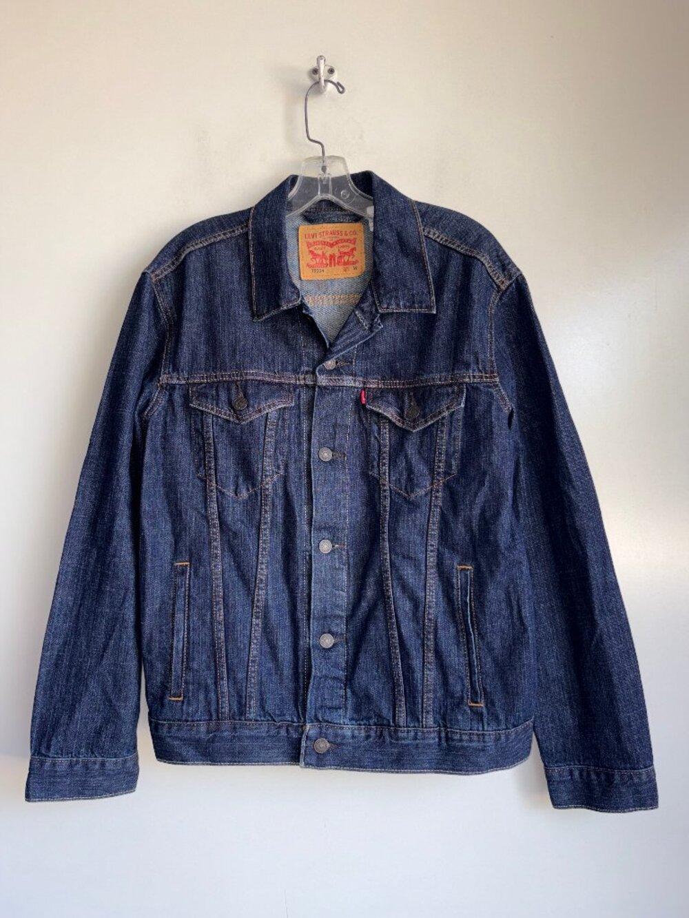 LEVI'S Trucker Jacket Men's Medium Dark Wash - Picture 6 of 12